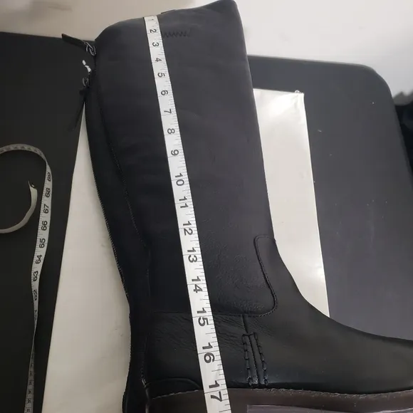 Franco Sarto Meyer Black Leather Tall Boots Sz 7M, 8M, 8W
