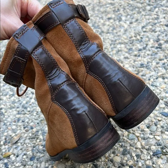 Franco Sarto Women’s Brown Suede Lace-Up Ankle Boots
