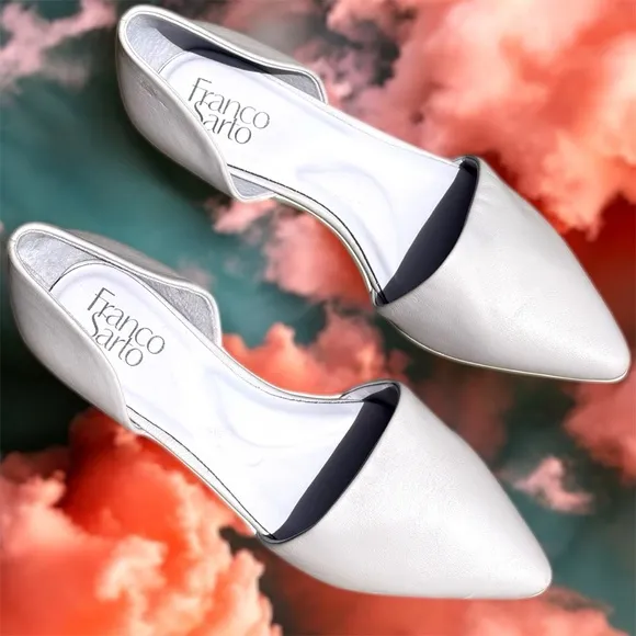FRANCO SARTO Women’s Sz 7 Darlin Pointed Toe Flats Leather Pastel Lilac NWOT