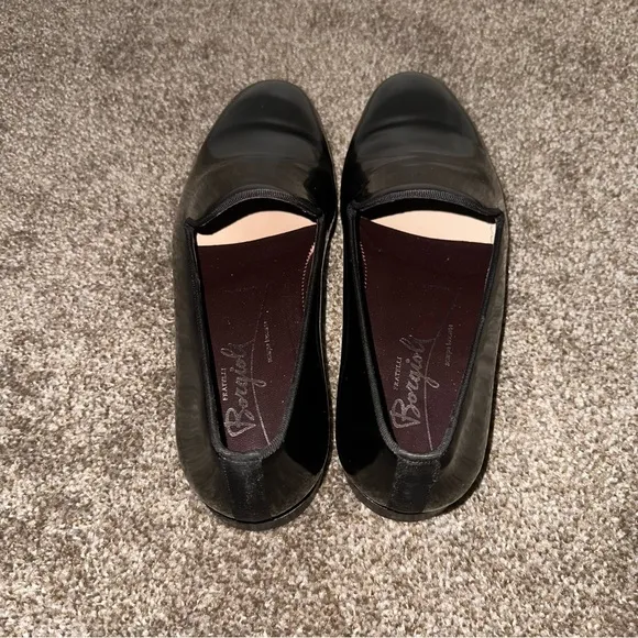Fratelli Borgioli Men’s Size 7.5 Patent Leather Loafers Black Slip On Italian