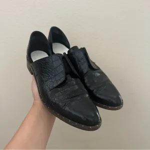 Freda Salvador Women's Croc Embossed D'Orsay Loafers