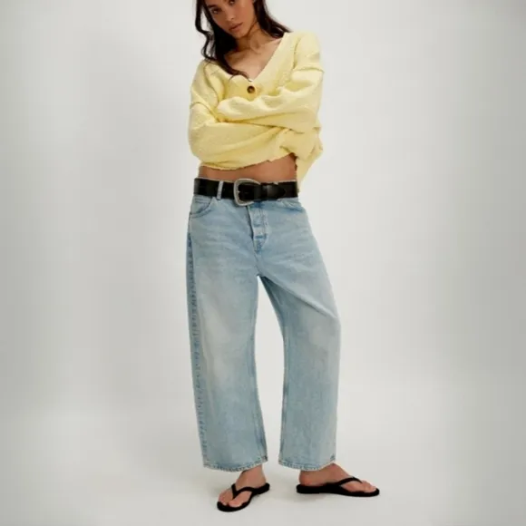 Free People &quot;We The Free&quot; Deep Trance Dropped Boyfriend Jeans NWTs Size 32
