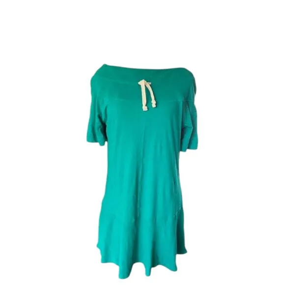 Free People Beach Gemma Mini Off The Shoulder Boho Dress Cadmium Green Size XS