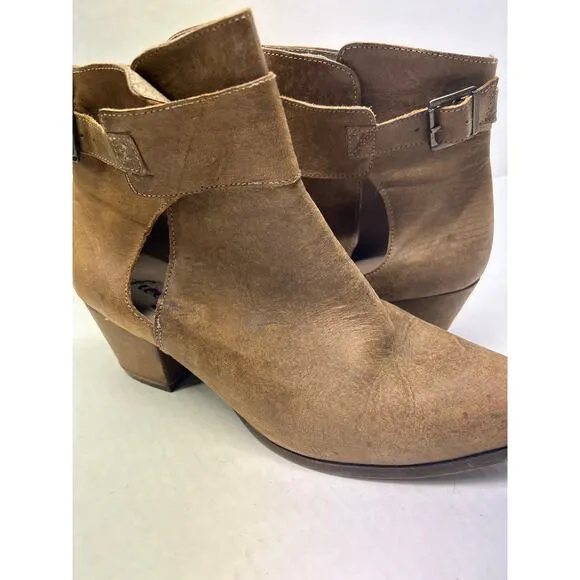 Free People Belleville Suede Leather Ankle Bootie Boots Khaki Brown 30
