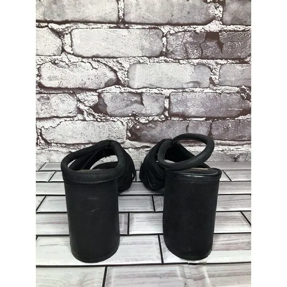 Free People Black Leather Cuban Heel Cage Strappy Sandals Women’s 37.5M US/7M US