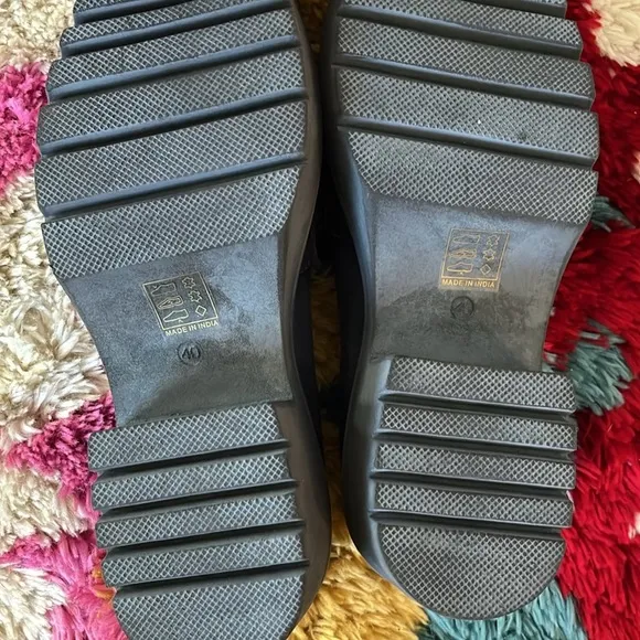 Free People Blue Chunky Platform Decker Penny Loafers Size 10