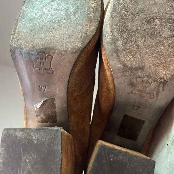 Free People Camel Suede Ankle Boots Size 37