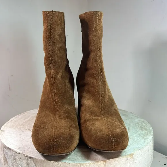 Free People Camel Suede Ankle Boots Size 37
