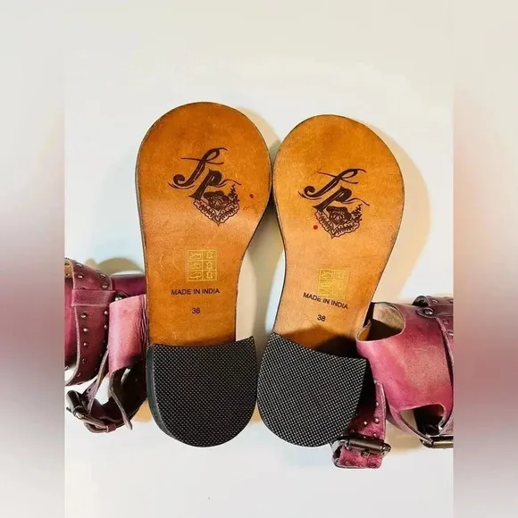 Free People Happiness Heeled Sandals in Cowboy Brown Size 38 NWOT $158