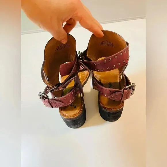 Free People Happiness Heeled Sandals in Cowboy Brown Size 38 NWOT $158
