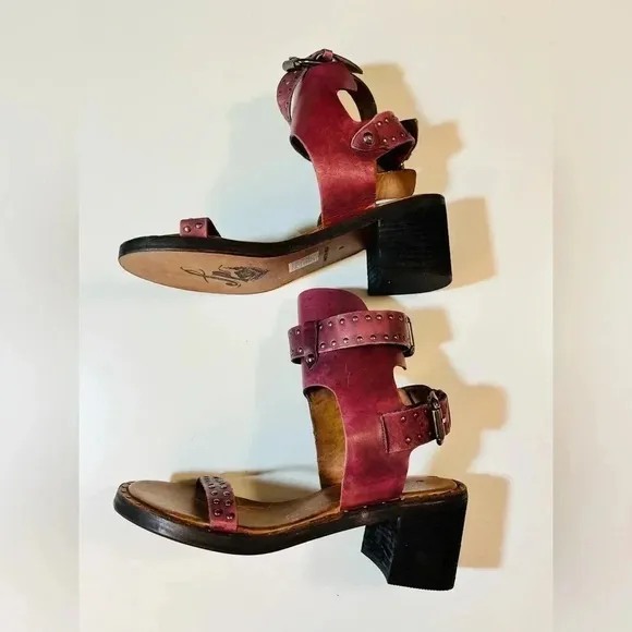 Free People Happiness Heeled Sandals in Cowboy Brown Size 38 NWOT $158