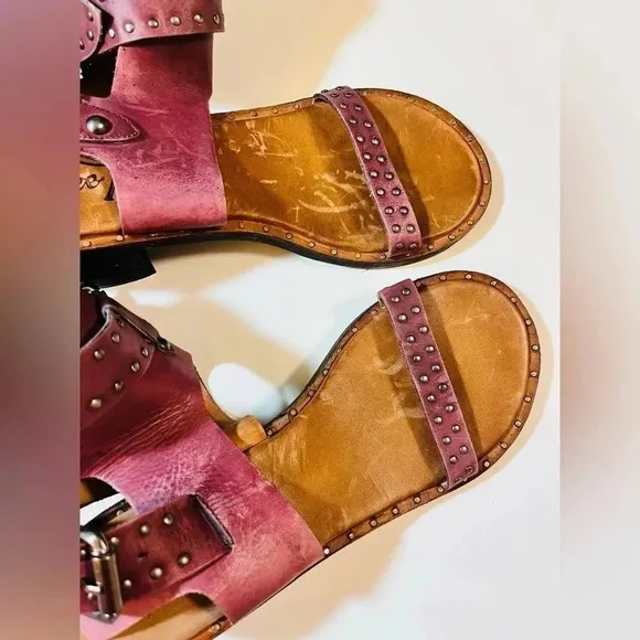 Free People Happiness Heeled Sandals in Cowboy Brown Size 38 NWOT $158