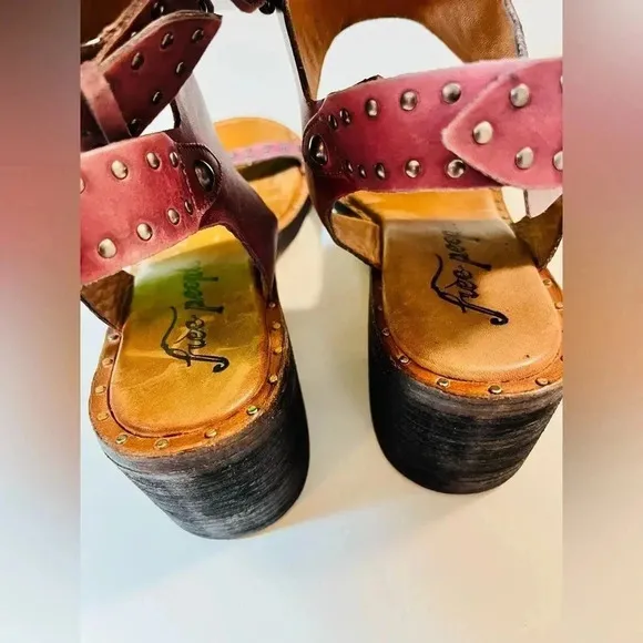Free People Happiness Heeled Sandals in Cowboy Brown Size 38 NWOT $158