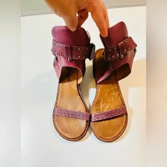 Free People Happiness Heeled Sandals in Cowboy Brown Size 38 NWOT $158