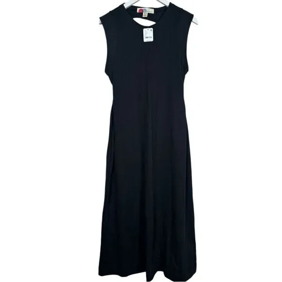Free People NWT Simone Midi Dress in the color black size M