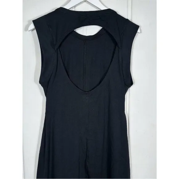Free People NWT Simone Midi Dress in the color black size M
