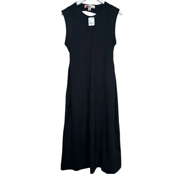 Free People NWT Simone Midi Dress in the color black size M