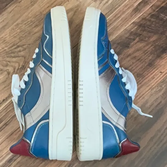 FREE PEOPLE Retro Thirty Love Sneakers 7 Blue Combo $138 Retail NEW