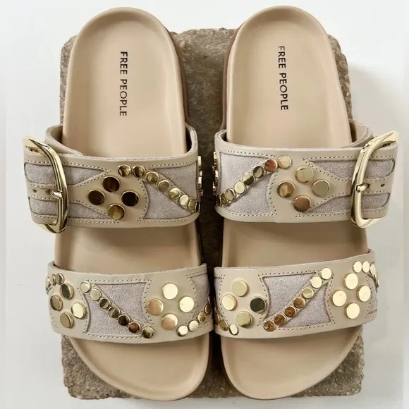 FREE PEOPLE REVELRY STUDDED SANDAL; 7.5, Like New!