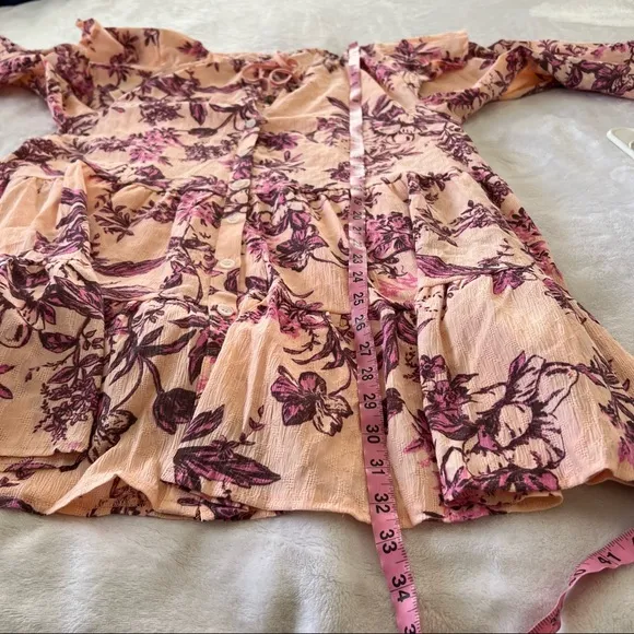 Free People Sunbaked Swing Dress in Peach Combo