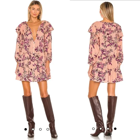 Free People Sunbaked Swing Dress in Peach Combo