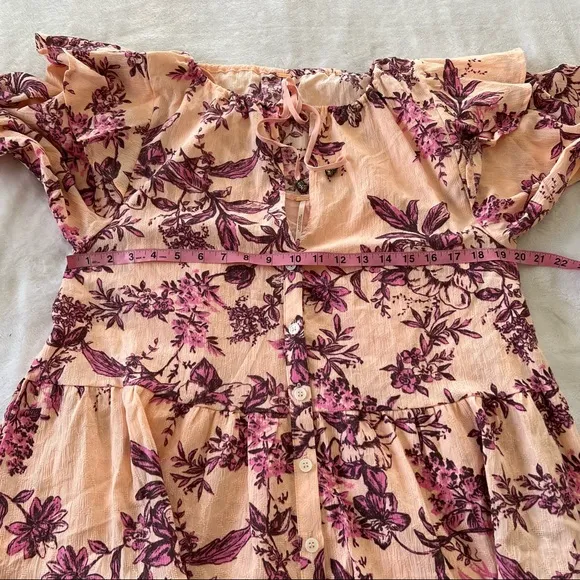 Free People Sunbaked Swing Dress in Peach Combo
