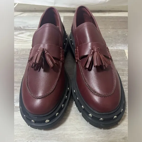 Free‎ People Teagan Tassel Loafers Platform Studded Mulberry 8.5