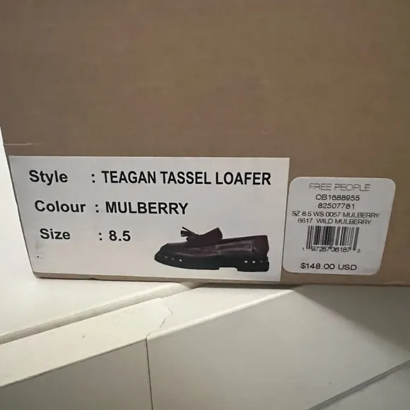 Free‎ People Teagan Tassel Loafers Platform Studded Mulberry 8.5
