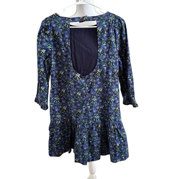 Free People The Avenue Floral Mini Dress in Navy Combo Size S. NWT