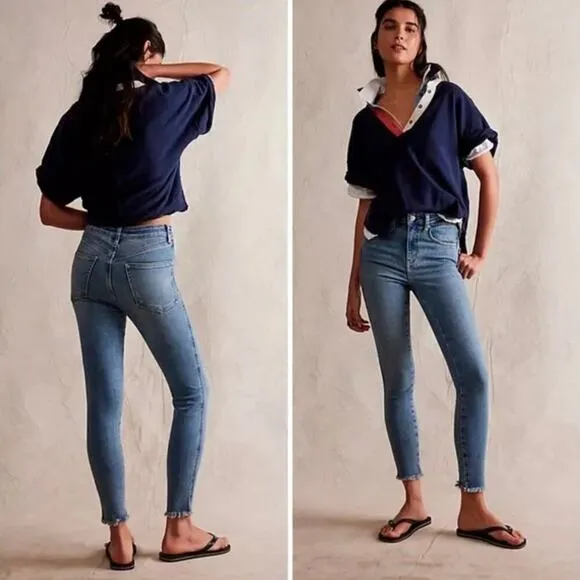 Free People We The Free Raw Hem High-Rise Jegging in Medium Sierra - Size 31