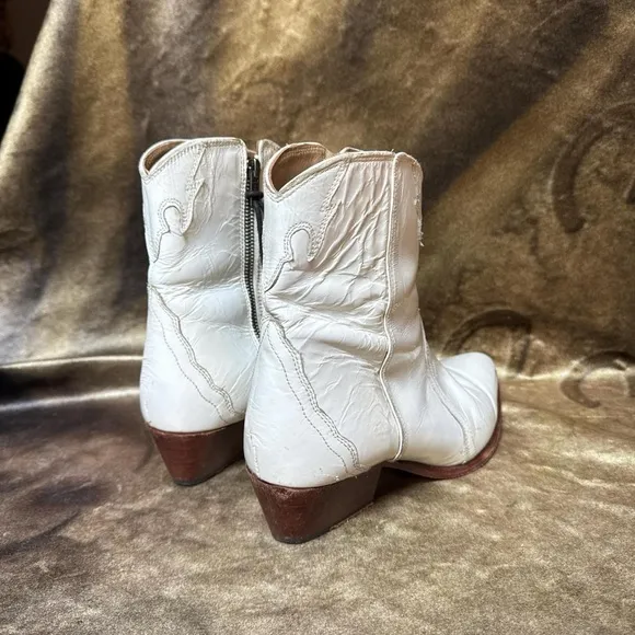 Free people western boho white patent leather cowboy boots new frontier sz 10