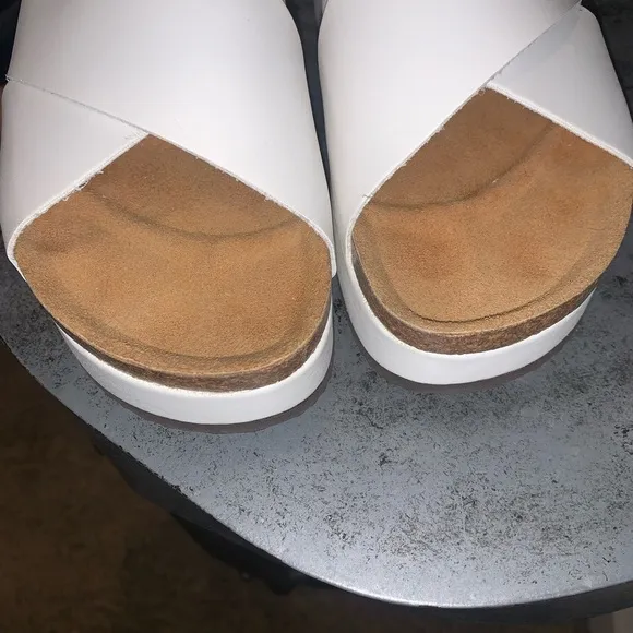 Free People White Cross Strap Sandals