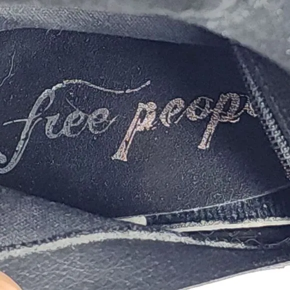 Free People Women's Echo US6-6,5 EU37 Black Suede Platform Over The Knee Boots