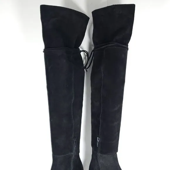 Free People Women's Echo US6-6,5 EU37 Black Suede Platform Over The Knee Boots