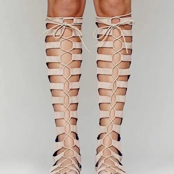 Free People X Jeffrey Campbell Women’s Rae Gladiator Suede Sandals Size 8.5 NWOT
