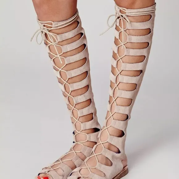 Free People X Jeffrey Campbell Women’s Rae Gladiator Suede Sandals Size 8.5 NWOT