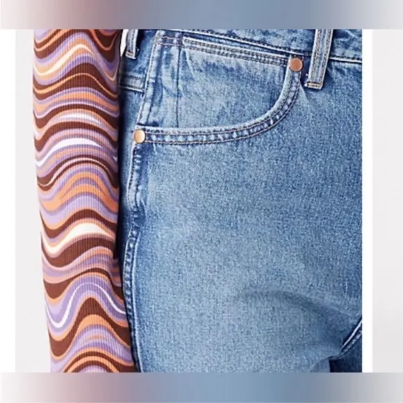 FREE PEOPLE X WRANGLER Wild West High Rise Straight Jeans. NWT