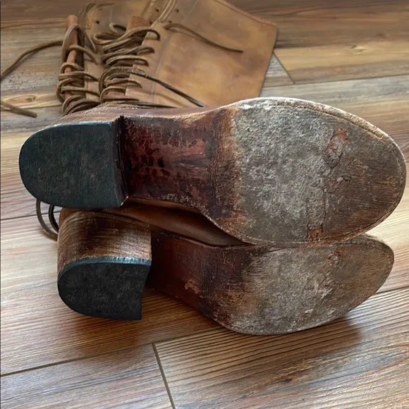 Freebird Brown Lace Up Boots with Vintage Style