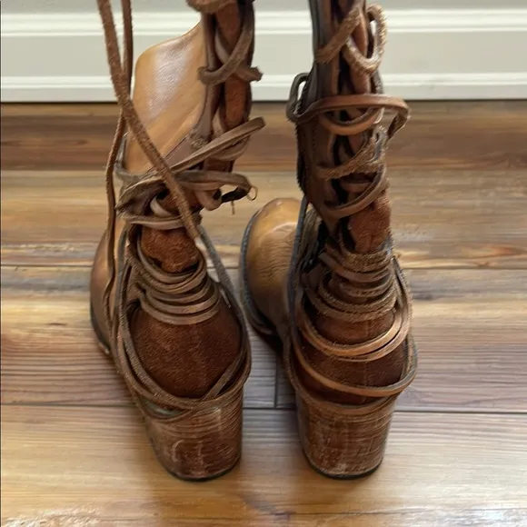 Freebird Brown Lace Up Boots with Vintage Style