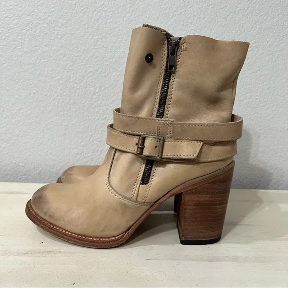 Freebird By Steven Light Brown Leather Bama Boots Size 9