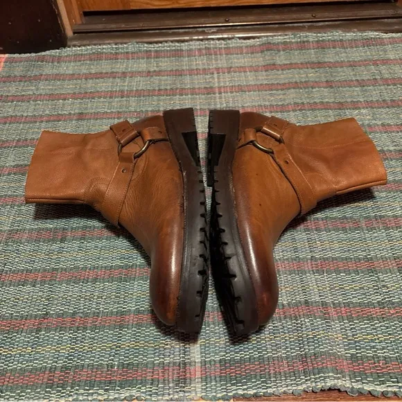 Freebird By Steven Mens Brown Leather Zipper Biker Boot Size 13 Ozzie
