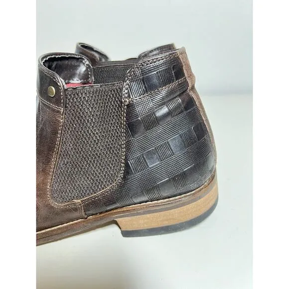 Freebird Mens EUC Dark Brown Textured Leather Slip On Chelsea Style Shoe Boot 11
