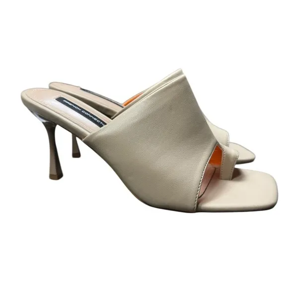 French Connection Women’s Kelly high Heels Slide Sandals color nude SZ 8.5 NWB
