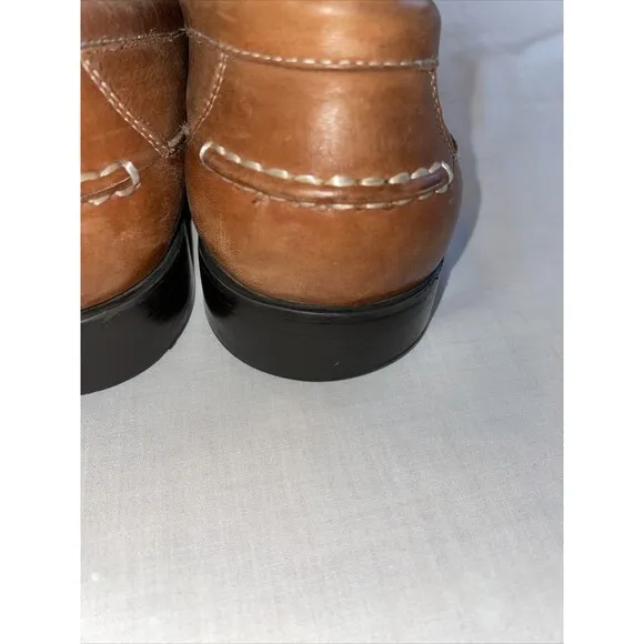 French Shriners Casual Loafers Mens Size 11 Medium Brown Leather Tassels Comfort