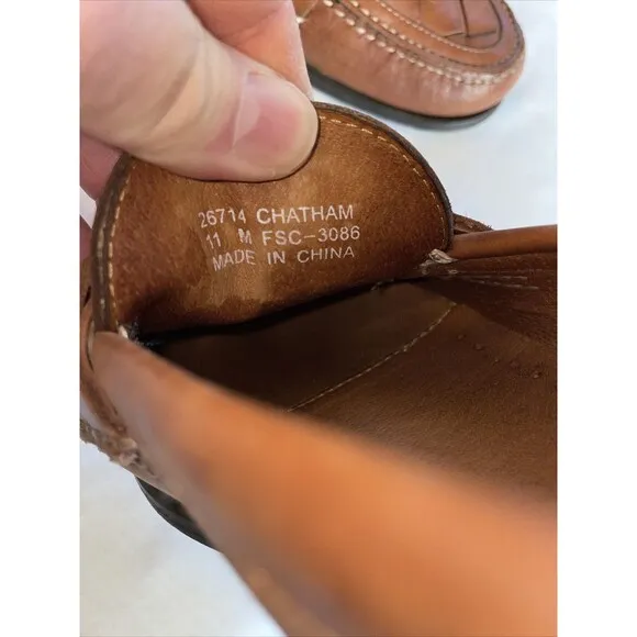 French Shriners Casual Loafers Mens Size 11 Medium Brown Leather Tassels Comfort