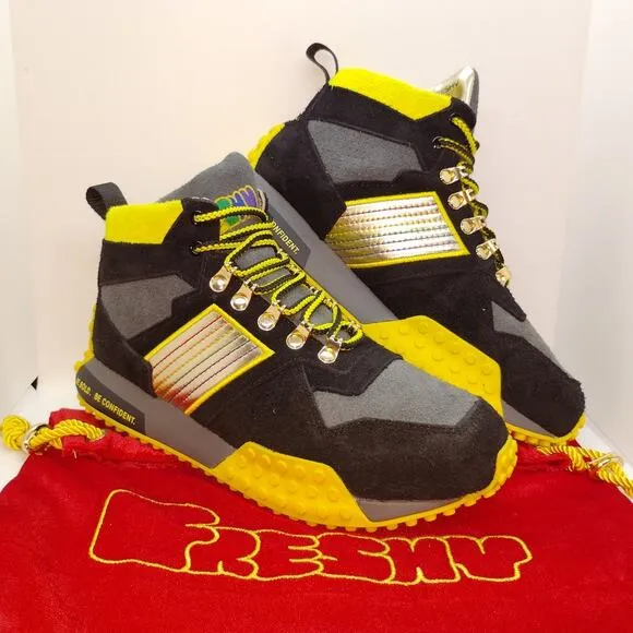 Freshy Dope Dawgs Fashion Mens NEW w/Box Villian Black Hi-Top Sneakers - sz. 8