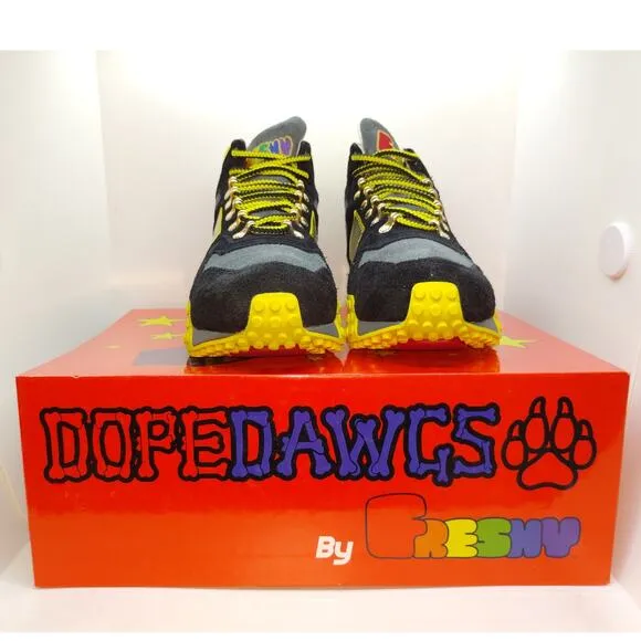 Freshy Dope Dawgs Fashion Mens NEW w/Box Villian Black Hi-Top Sneakers - sz. 8