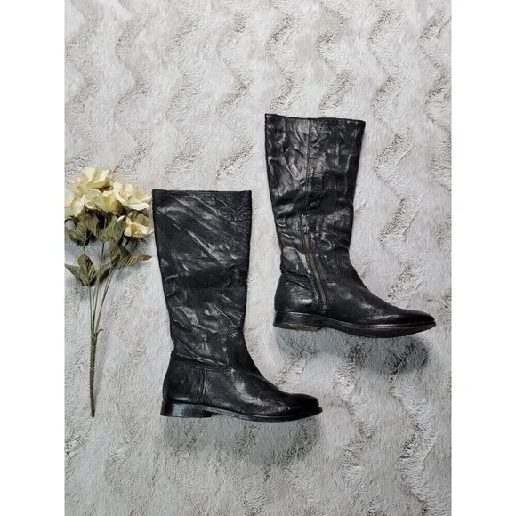 Frye Anna Inside Zip Supple Genuine Leather Worn In Look Boots Size 6.5