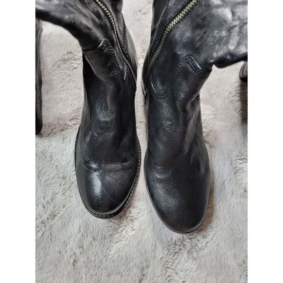Frye Anna Inside Zip Supple Genuine Leather Worn In Look Boots Size 6.5