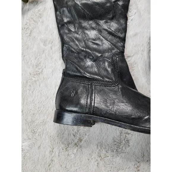 Frye Anna Inside Zip Supple Genuine Leather Worn In Look Boots Size 6.5